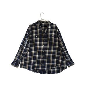 Old Navy The Boyfriend Shirt Blue/Yellow/White Flannel Size XL